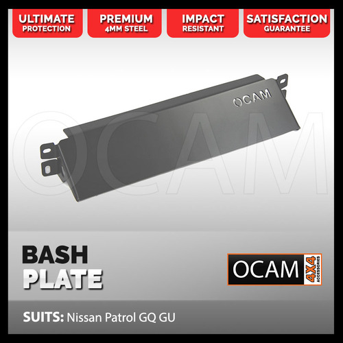OCAM Steel Bash Plates For Nissan Patrol GQ GU - 4mm Steel in Silver