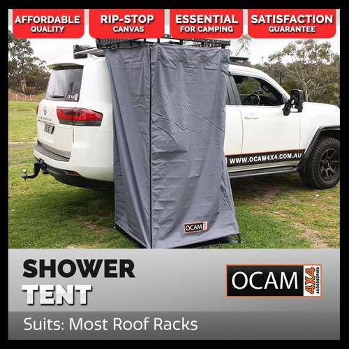 Camping Instant Shower Awning Tent Room, With LED Light, 280GSM Poly/Cotton, Quick Release