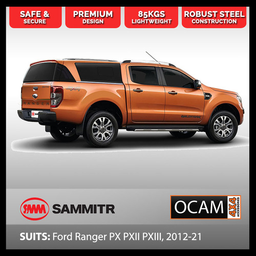 SMM TL1 Deluxe Steel Canopy For Ford Ranger PX PXII PXIII, 2012-21, Dual Cab
