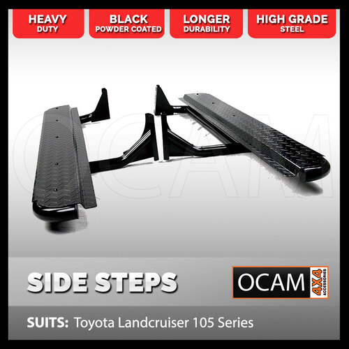 OCAM Steel Side Steps For Toyota Landcruiser 105 Series