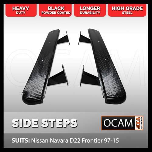 OCAM Steel Side Steps for Nissan Navara D22, 1997-15