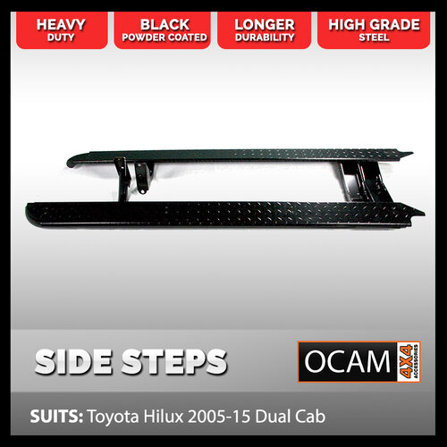 Heavy Duty Side Steps for Toyota Hilux N70 2005-15 ADR Approved