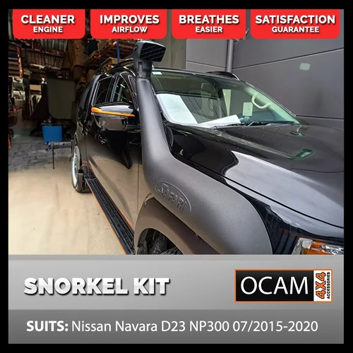 Safari V-Spec Snorkel Kit for Nissan Navara D23 NP300 07/2015-2020, SS741HFM, 2.5Ltr Turbo Diesel (YD25DDTi Engine), Mexico