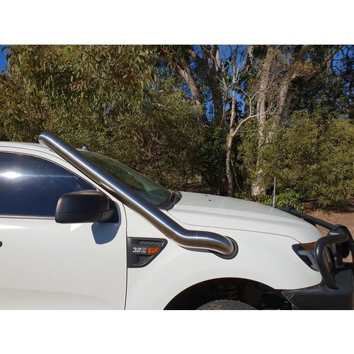 4" Stainless Steel Snorkel Brushed To Suit Ford Ranger PX1, PX2 PX3 & Mazda BT-50 BT50 Round Airbox
