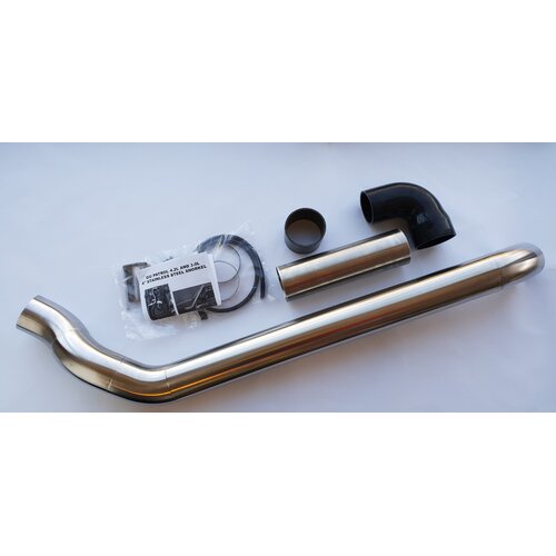 Stainless Steel Snorkel Brushed 4" To Suit Nissan Navara NP300 with Universal Washer Bottle