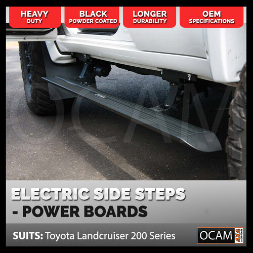 OCAM Power Boards Electric Side Steps for Toyota Landcruiser 200 Series, 2007-Current