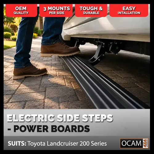 OCAM Power Boards Electric Side Steps for Toyota Landcruiser 200 Series, 2007-21