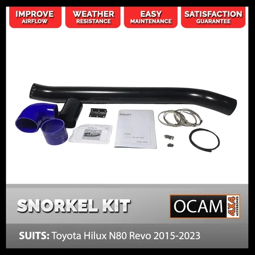 Stainless Steel Snorkel for Toyota Hilux N80 Revo 2015-2023 Powder Coated Black