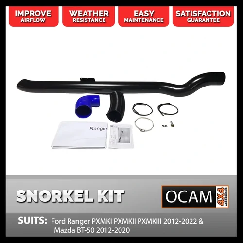 4" Black Stainless Steel Snorkel for Ford Ranger PXMKI PXMKII PXMKIII 2012-2022 & Mazda BT-50 2012-2020