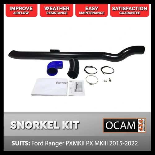 4" Black Stainless Steel Snorkel Kit Suitable for Ford Ranger PXMKII PX MKIII 2015-2022