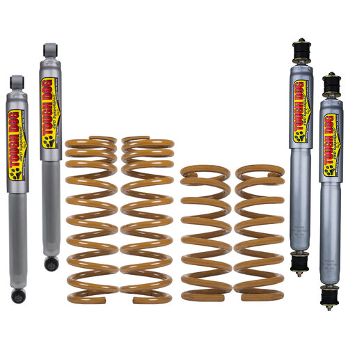 2" Tough Dog Lift Kit for Nissan GU Patrol Y61 04/2000-Onwards, Front: No Bullbar/Alloy Bull Bar, Shocks: 53mm Ralph, Rear: Medium 300Kgs+ Constant