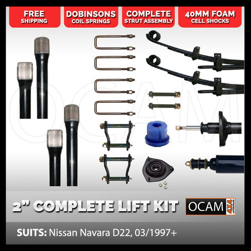 2" Lift Kit for Nissan Navara D22, HD Torsion, 35mm Gas Shock Absorbers