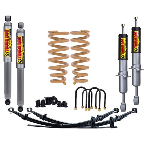 Tough Dog Lift Kit for Toyota Hilux N80 10/2015-Current, Front: Bullbar & Winch, Shocks: 35mm Nitro Gas, Unassembled, Rear: Comfort 0-300Kgs