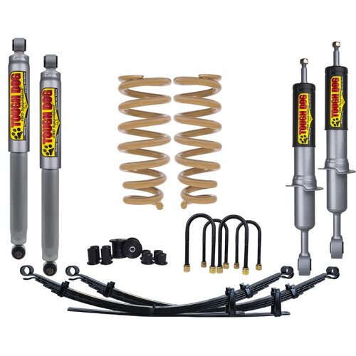 Tough Dog Lift Kit for Mitsubishi Triton MV 2024-On, Front: Bullbar & Winch, Shocks: 40mm Adjustable, Unassembled, Rear: Heavy 500Kgs+ Constant