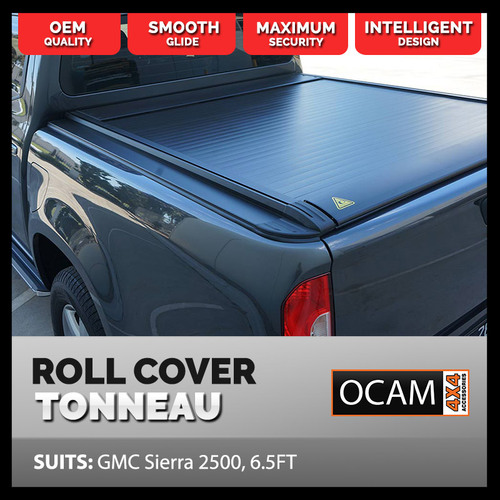 Retractable Tonneau Roll Cover For GMC Sierra 2500, 6.5', Electric Roller Shutter