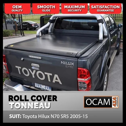 Retractable Tonneau Roll Cover For Toyota Hilux N70 SR5 2005-15, Dual Cab, Electric Roller Shutter