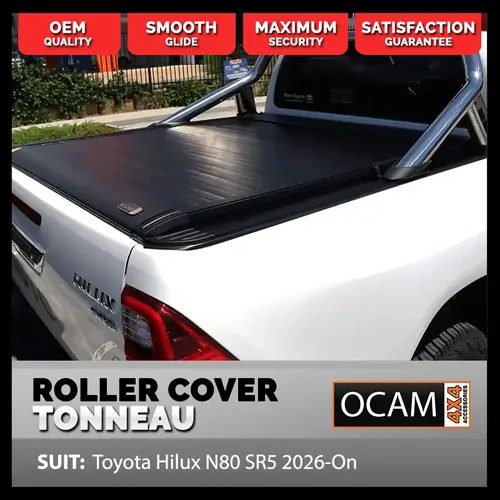 Retractable Tonneau Roll Cover For Toyota Hilux N80 SR5 2026-On, Dual Cab, Electric Roller Shutter