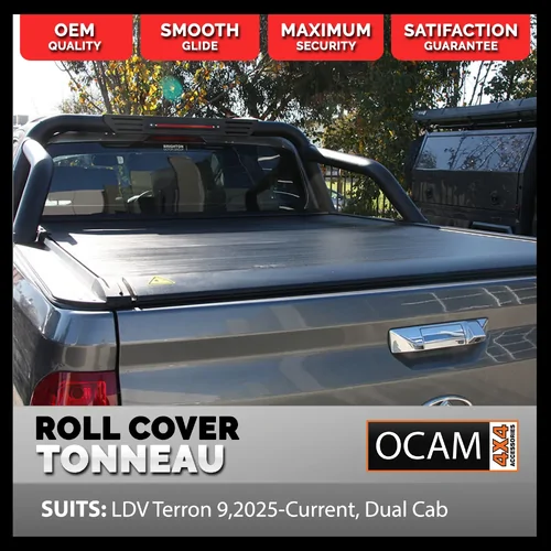 Retractable Tonneau Roll Cover For LDV Terron 9,2025-Current, Dual Cab, Electric Roller Shutter