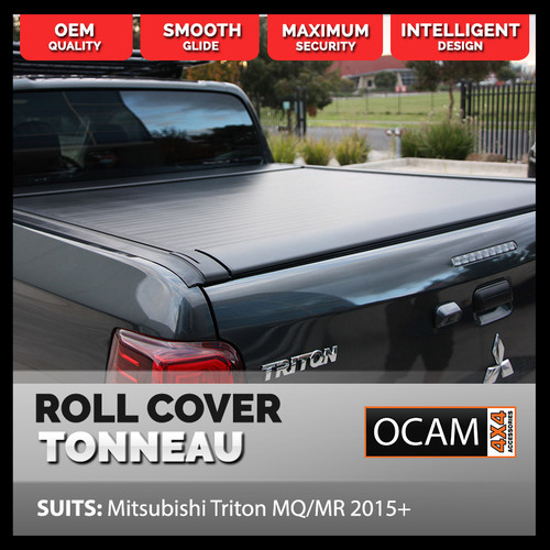 Electric Aluminium Retractable Tonneau Cover For Mitsubishi Triton MQ/MR, 2015-Current, Dual Cab, With Remote