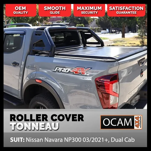 Retractable Tonneau Roll Cover for Nissan Navara NP300 03/2021+, Dual Cab, Electric Roller Shutter