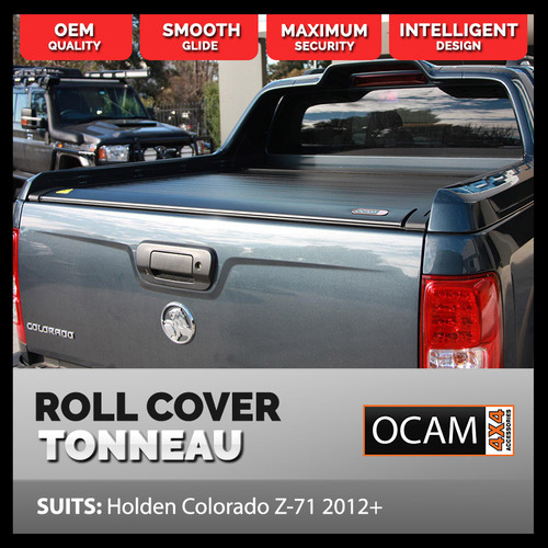 Retractable Tonneau Roll Cover For Holden Colorado Z71, 2012-20, Dual Cab With Sailplane, Manual Roller Shutter
