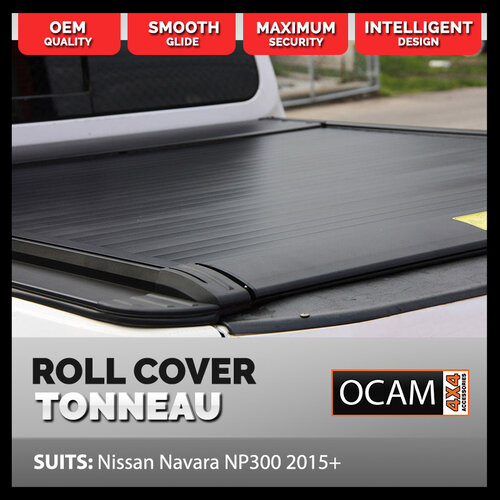 Retractable Tonneau Roll Cover For Nissan Navara NP300, 2015-20, Dual Cab, Manual Roller Shutter