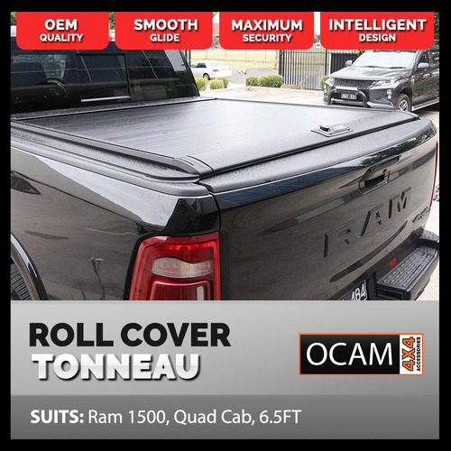 Retractable Tonneau Roll Cover For RAM 1500 Quad Cab, 6.5', Manual Roller Shutter