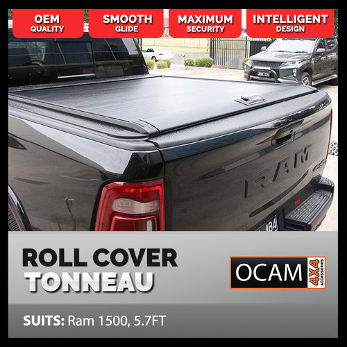 Retractable Tonneau Roll Cover For RAM 1500 Crew Cab, 5.7', Manual Roller Shutter