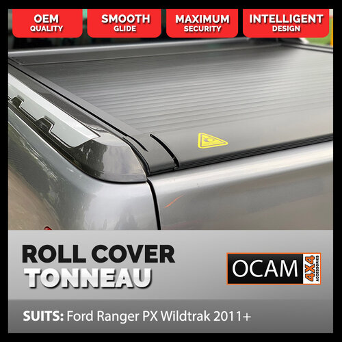 Retractable Tonneau Roll Cover For Ford Ranger PX Wildtrak, 2011-Current, Manual Roller