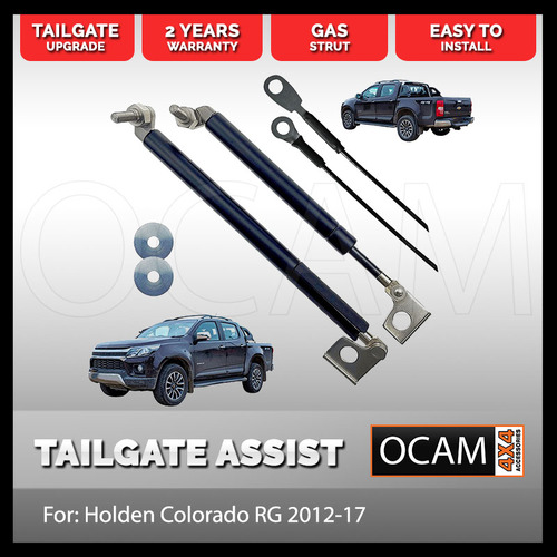 OCAM Tailgate Assist Strut Kit for Holden Colorado RG 2012-17, With Wire, Easy-Up & Slow-Down