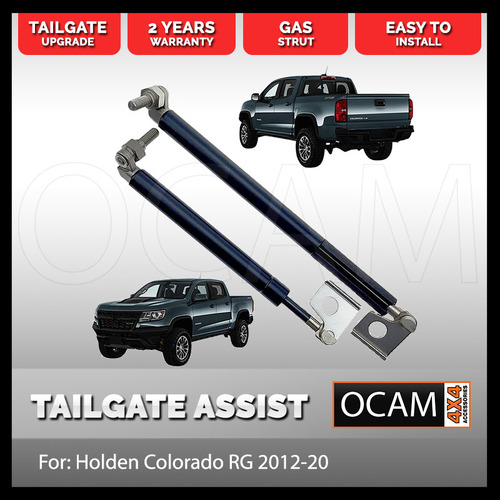 OCAM Tailgate Assist Strut Kit for Holden Colorado RG 2012-20, Easy-Up & Slow-Down, Without Wire Cables