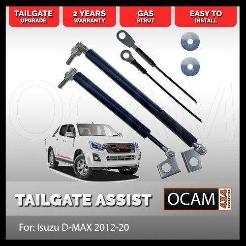 OCAM Tailgate Assist Strut Kit for Isuzu D-MAX, 2012-20, Easy-Up & Slow-Down