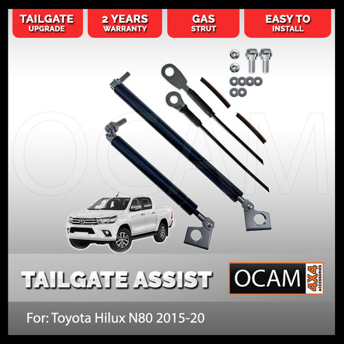 OCAM Tailgate Assist Strut Kit for Toyota Hilux N80 2015-20, Easy-Up & Slow-Down