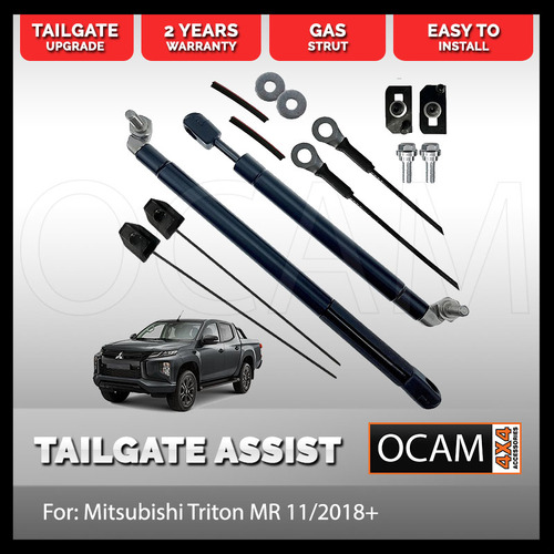 OCAM Tailgate Assist Strut Kit for Mitsubishi Triton MR 11/2018-2023, Easy-Up & Slow-Down
