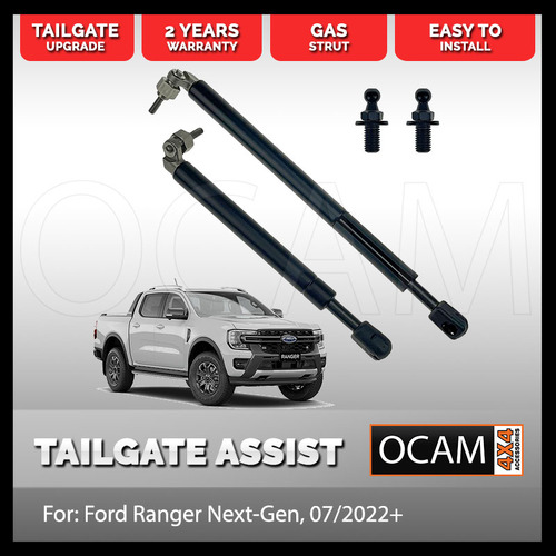 OCAM Tailgate Assist Strut Kit for Ford Ranger Next-Gen 07/2022+ Easy-Up & Slow-Down