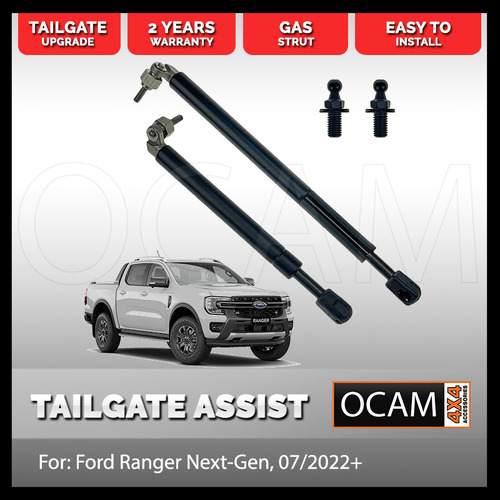 OCAM Tailgate Assist Strut Kit for Ford Ranger Next-Gen 07/2022+ Easy-Up & Slow-Down