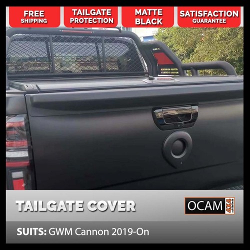 Tailgate Cap Protection Cover for L/X GWM Cannon, 2019-Current, Black