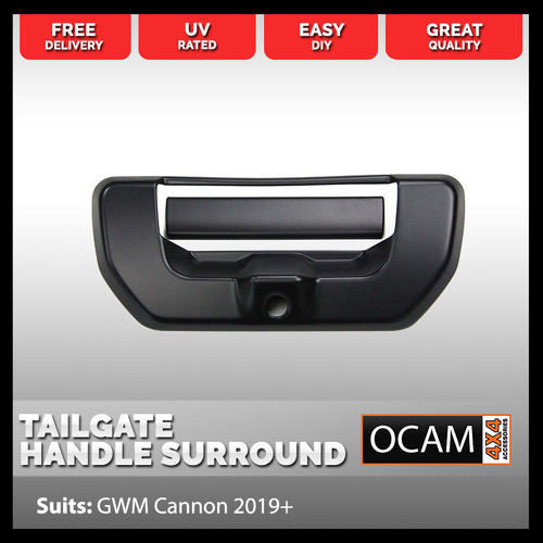 Tailgate Handle Cover Surround for GWM Cannon 2019-Current, Black