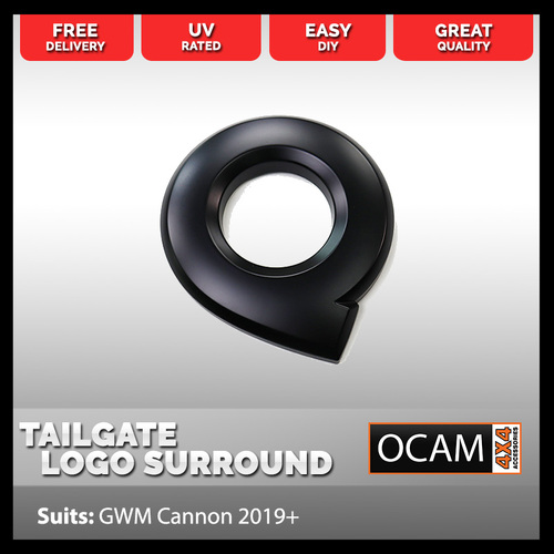 Tailgate Logo Cover Surround for GWM Cannon 2019-Current, Black