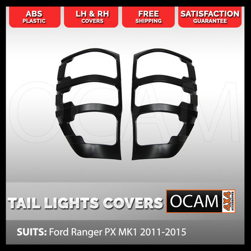 Tail Light Lamp Surrounds for Ford Ranger PX PXMKII PXMKIII 2011-06/2022, Black