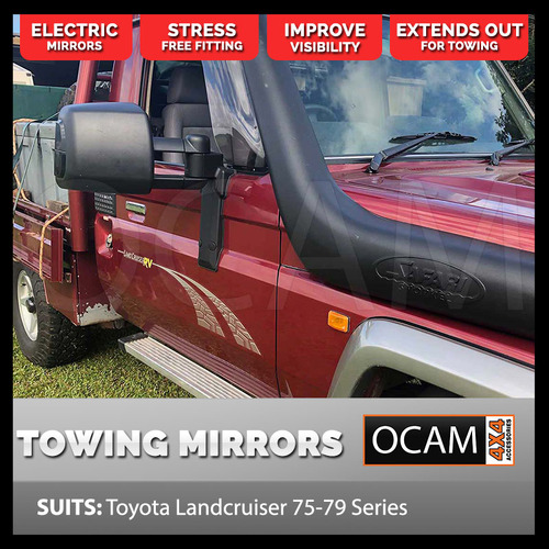 OCAM TM3 Towing Mirrors For Toyota Landcruiser 70 75 76 78 79 ELECTRIC
