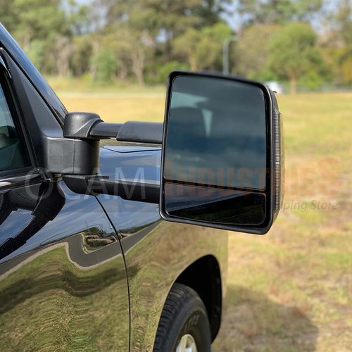 OCAM TM3 Towing Mirrors For Toyota Hilux N70 2005-15 Black, Electric