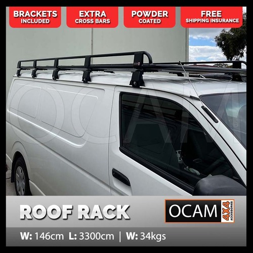 OCAM Aluminium Tradesman Roof Rack For Toyota Hiace 1988-18 Alloy 3300x1464mm