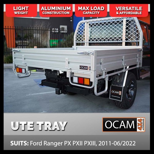 OCAM Commercial Aluminium Tray suits for Ford Ranger PX PXII PXIII, 2011-06/2022 Dual Cab 1580 x 1855 x 250