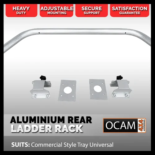 OCAM Aluminium Rear Ladder Rack 1880mm Wide To Suit Commercial Style Tray Universal