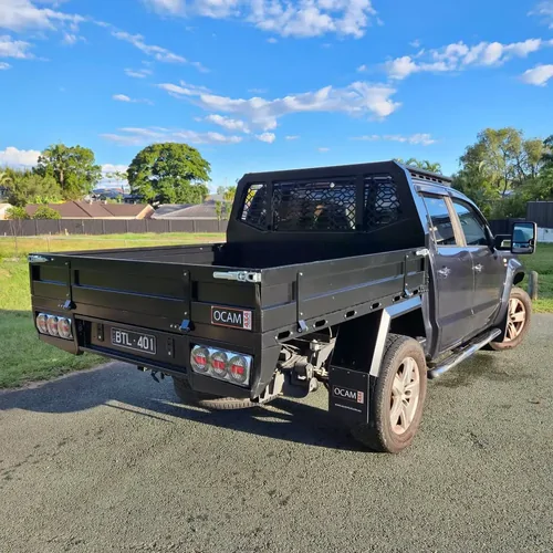 OCAM GEN3 Deluxe Aluminium Ute Tray For Volkswagen Amarok 2009-04/2023, Dual Cab, 1800x1880, With Headboard