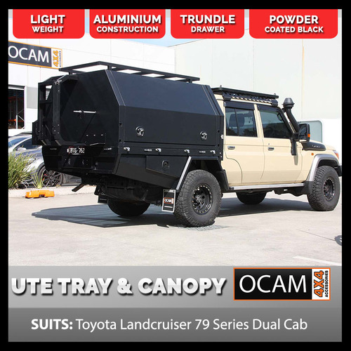 OCAM Deluxe Aluminium Ute Tray & Canopy For Toyota Landcruiser 79 Series Dual Cab