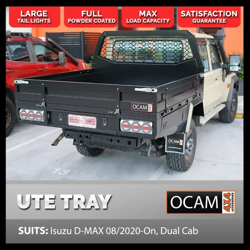 OCAM Aluminium Deluxe Ute Tray For Isuzu D-MAX 08/2020-On, Dual Cab