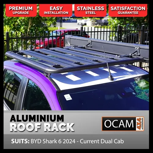 OCAM CMM V1 Aluminium Platform Flat Roof Rack for BYD Shark 6 2024 - Current Dual Cab 1600 x 1300 Alloy Platform