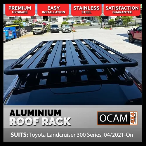 OCAM CMM V1 Aluminium Platform Flat Roof Rack for  Toyota Landcruiser 300 Series, 04/2021-On, 3/4 1800 x 1425mm